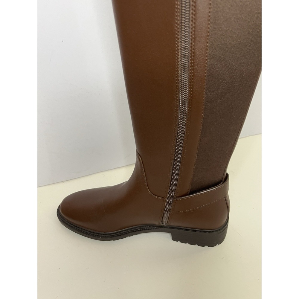 Coach Fitz Riding Boots Women's Size 5.5 B Brown Faux Leather Tall Boots Zip New - Picture 7 of 14